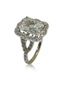 4 carat radiant cut cubic zirconia engagement ring 14K White gold