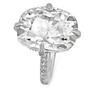 Kardashian Style 16 carat Radiant Cushion Cubic Zirconia Engagement Ring 14k White Gold