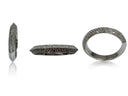 Knife Shank Cubic Zirconia Wedding Band Micro Pave Set 14K White Gold