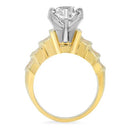 High Quality Marquise 4 Carat Cubic Zirconia Channel Baguettes 14K Yellow Gold Ring