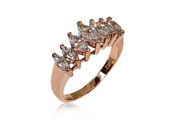 Anniversary 1.5 Marquise 7 Stone Cubic Zirconia Rose Gold Ring