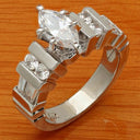 High Quality Marquise Cubic Zirconia .75 Engagement Ring 14K White Gold