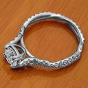 High Quality 1 Carat Round Cubic Zirconia Engagement Ring With Micro pave Eternity Shank Solid 14k White Gold
