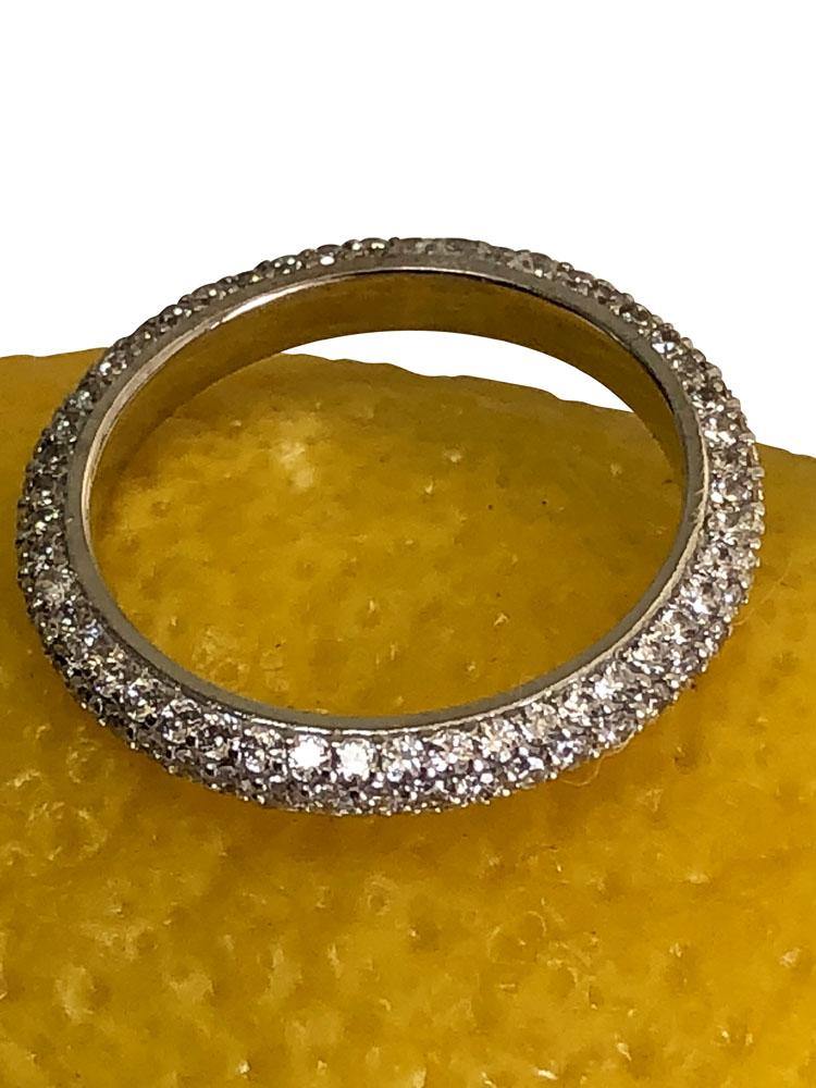 Yellow gold cz eternity band store