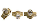 Oval Cubic Zirconia Bezel ring with Fitted Matching band MACHICASHOT50 -  LA Chic Jewelry Inc