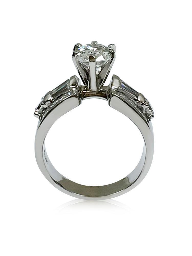 2 Carat Oval Highest Quality Cubic Zirconium Engagement ring 14k White Gold