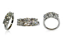 Past Present Future 3 Stone Cubic Zirconia Ring 14K W Gold