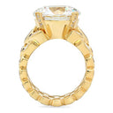 Round Brilliant CZ And Pear Shape Engagement Ring