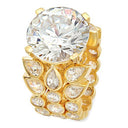 Round Brilliant CZ And Pear Shape Engagement Ring