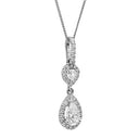 Pendant Pear Cut Cubic Zirconia in Halos 14K White gold