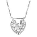 Heart Pendant With Cubic Zirconia Stones with 16 inch Chain
