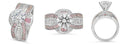 2 Carat Round Cubic Zirconia Engagement Ring Pink Heart Pave 14K White Gold