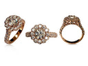 Rose Gold Engagement ring with 1 carat  round cubic zirconia