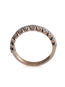 Rose gold  14 K wedding band with cubic zirconia