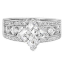 1.5 High Quality Princess Cubic Zirconia Engagement Ring Kite Set 14k White Gold