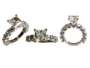 2 Carat Princess Cut Cubic Zirconia Engagement ring with 3/4 eternity Shank 14k