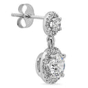1 Carat Highest Grade Cubic Zirconia Round Stone Halo Style Earrings in 14k White Gold