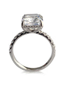 5 Carat Radiant Cut Highest Quality Cubic Zirconia Engagement ring 14 K White gold