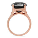 Rose Gold Solitaire Ring Black Stone