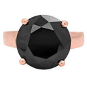 Rose Gold Solitaire Ring Black Stone