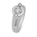 1 Carat Round Bezel Set Cubic Zirconia Dome Shank Ring 14k white gold