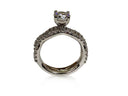 Engagement Ring with a matching fitted wedding band 1 Carat Round CZ 14K white Gold