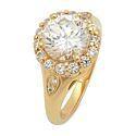2.5 Carat Round High quality Cubic Zirconia Engagement ring 14K Yellow Gold