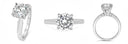Highest Quality Cubic Zirconia 2 Carat Solitaire 14K White Gold Ring 4 Prongs