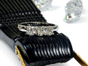 4mm Round Cubic Zirconia 3 Stone Ring 14K White Gold