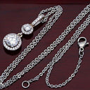 Pendant with High Quality Cubic Zirconia Round Stones in 14K White Gold