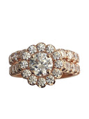 Highest Quality CZ Engagement ring with band Rose Gold