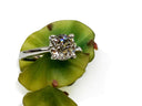 2 Carat Round Brilliant Cubic Zirconia Solitaire Ring Dome Shank 14 k White Gold
