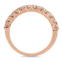 Cubic Zirconia 12 Round Stone Rose Gold Wedding band