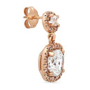 Earrings with Cushion Cut 2.5 Carat Cubic Zirconia Rose Gold