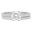 High Quality Round Cubic Zirconia 1 Carat Solitaire With Band 14K White Gold