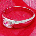 High Quality 2 carat Oval Cubic Zirconia  Solitaire East West Solid 14K White Gold