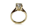 3 Carat Oval Highest Quality Cubic Zirconia Solitaire Ring 14K Yellow Gold