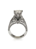 3 Carat Pear shape Cubic Zirconia tall Engagement ring