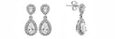 Pear Shape Cubic Zirconia Drop Earring in 14K White Gold