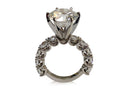 6 Carat Round CZ Engagement Ring with .25 Sides Each