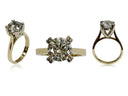 Highest Quality 2 Carat Round Cubic Zirconia Solitaire Two Tone Gold Ring