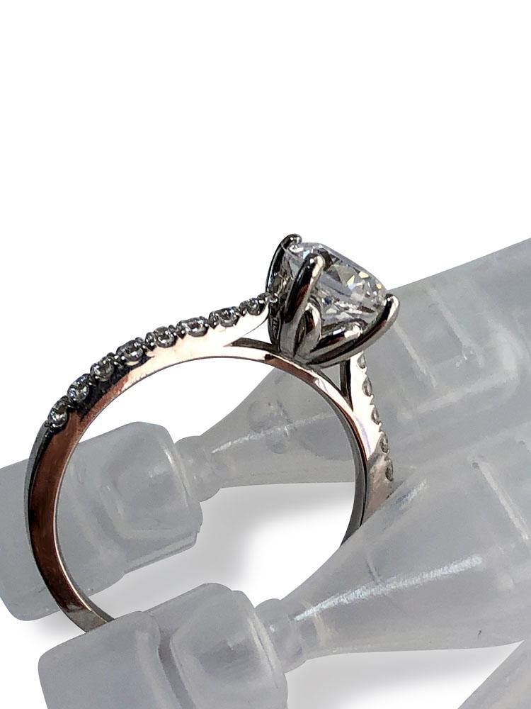 1 Carat Cubic Zirconia Engagement Ring with Tulip Petal Prong Setting