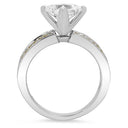 Diamond Quality Cubic Zirconia Princess Engagement Ring Canary Pave 14K White Gold