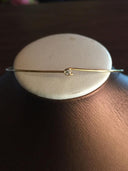 Wire Bracelet 1MM Wide with Bezel Stone 14K Yellow Gold