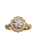 Highest Quality Cubic Zirconia Engagement ring Edwardian Style 14K