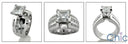 Engagement 2 Ct Princess Channel Set 2 TCW Cubic Zirconia Cz Ring