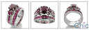 Matching Set TCW 4 Ct Round Princess Ruby Cubic Zirconia Cz Ring