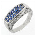 Fine Jewelry Sapphire Pave 0.75TCW Cubic Zirconia Cz Ring