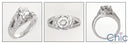 Anniversary 1. Ct Round Center Pave Set Cubic Zirconia Cz Ring