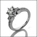Engagement 1 Ct Round Center Tiffany 6 Prongs Cubic Zirconia Cz Ring